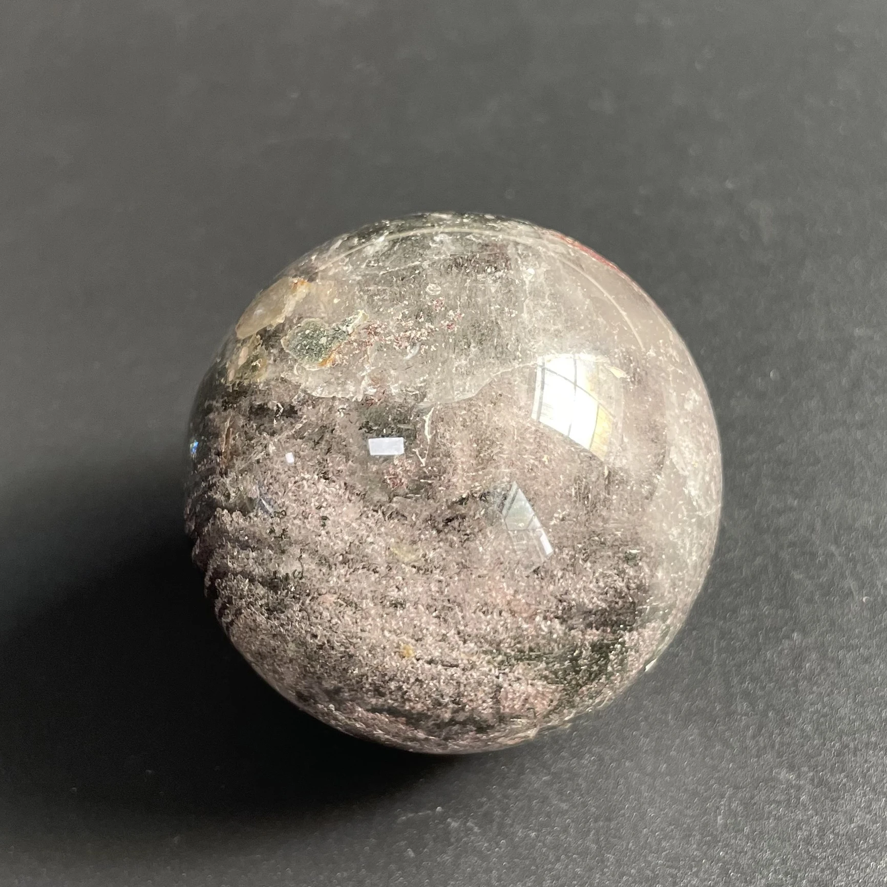 156 г натуральный хрустальный шар зеленая фантомная Сфера камень для украшения