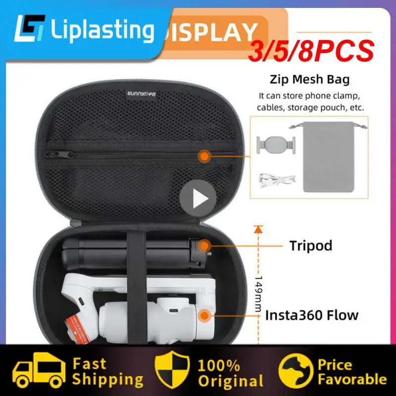 

3/5/8PCS Black Hand Case High Quality Convenient Anti-falling Protection Cases Portable Zipper Office Accessories Fabric
