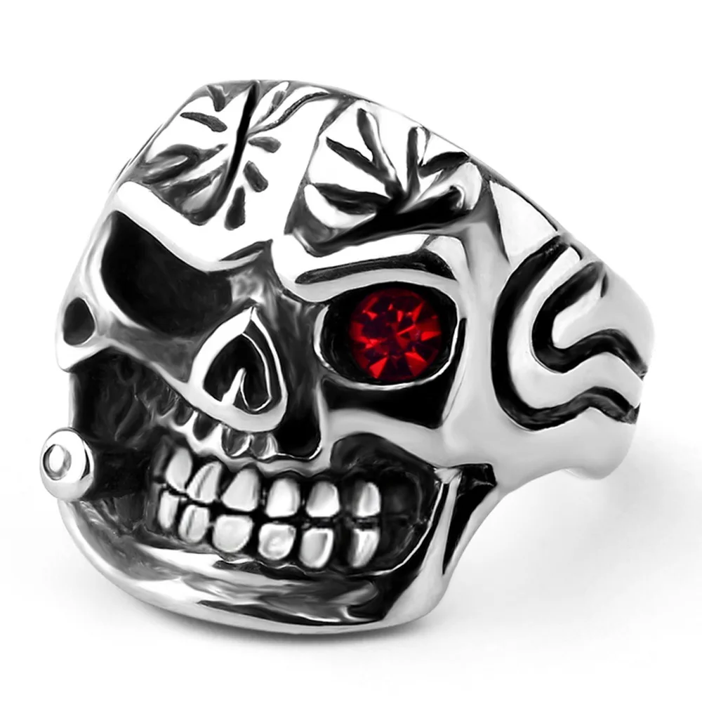 

Skull index finger ring jewelry retro trend men's titanium steel ring