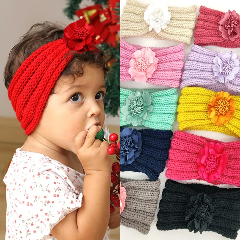 

Новая Детская повязка для волос, зимняя детская вязаная шерстяная повязка для маленьких детей, теплые головные уборы, аксессуары для волос