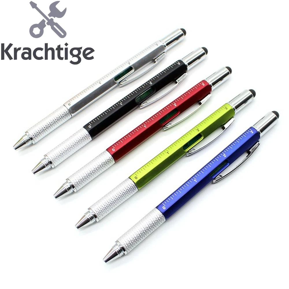 

Krachtige 6 In1 Multifunction Tool Ruler Spirit Level Creative Stationery Gift Touch Screen 2022 Ballpoint Pen Screwdriver