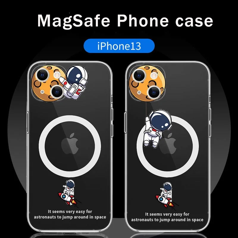 

Супермагнитный чехол MagSafe для телефона Iphone 13, 12, 11, 7, 8 Pro Max Mini Plus, X, XR, XS, XSMAX 2020SE, Космический астронавт, алфавит, дизайн
