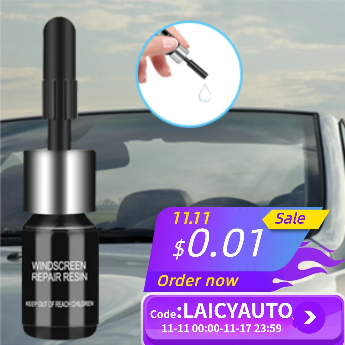 

LAICY 1 шт., комплект для ремонта трещин на лобовом стекле, жидкость для ремонта оконного стекла автомобиля, нано-жидкий наполнитель для стекла для фиксации чипов, трещин