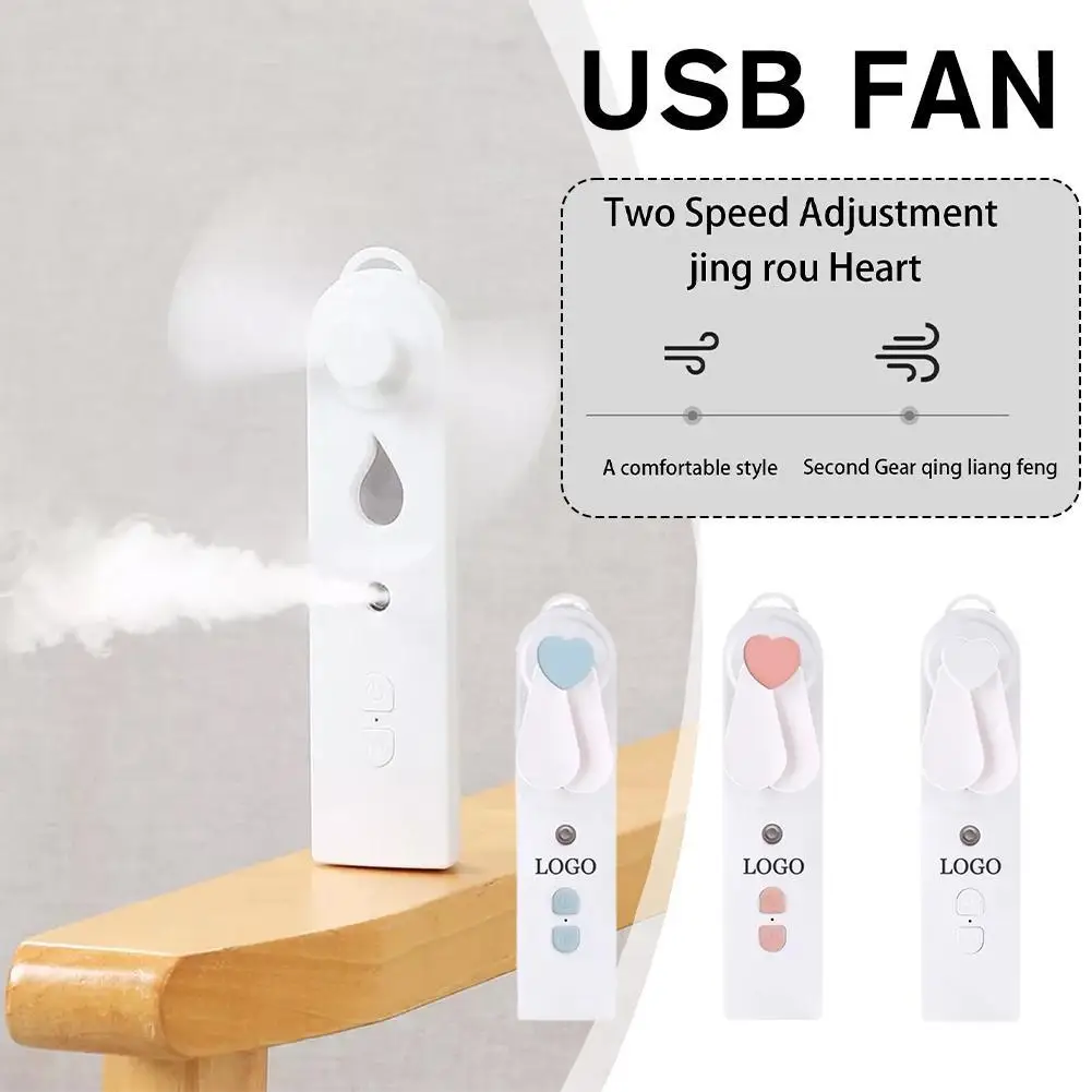 

2 In 1 Portable Fan Humidifier USB Rechargeable Handheld Fan Water Spray Mist Fans Face Steamer Air Conditioner Cooling Fan