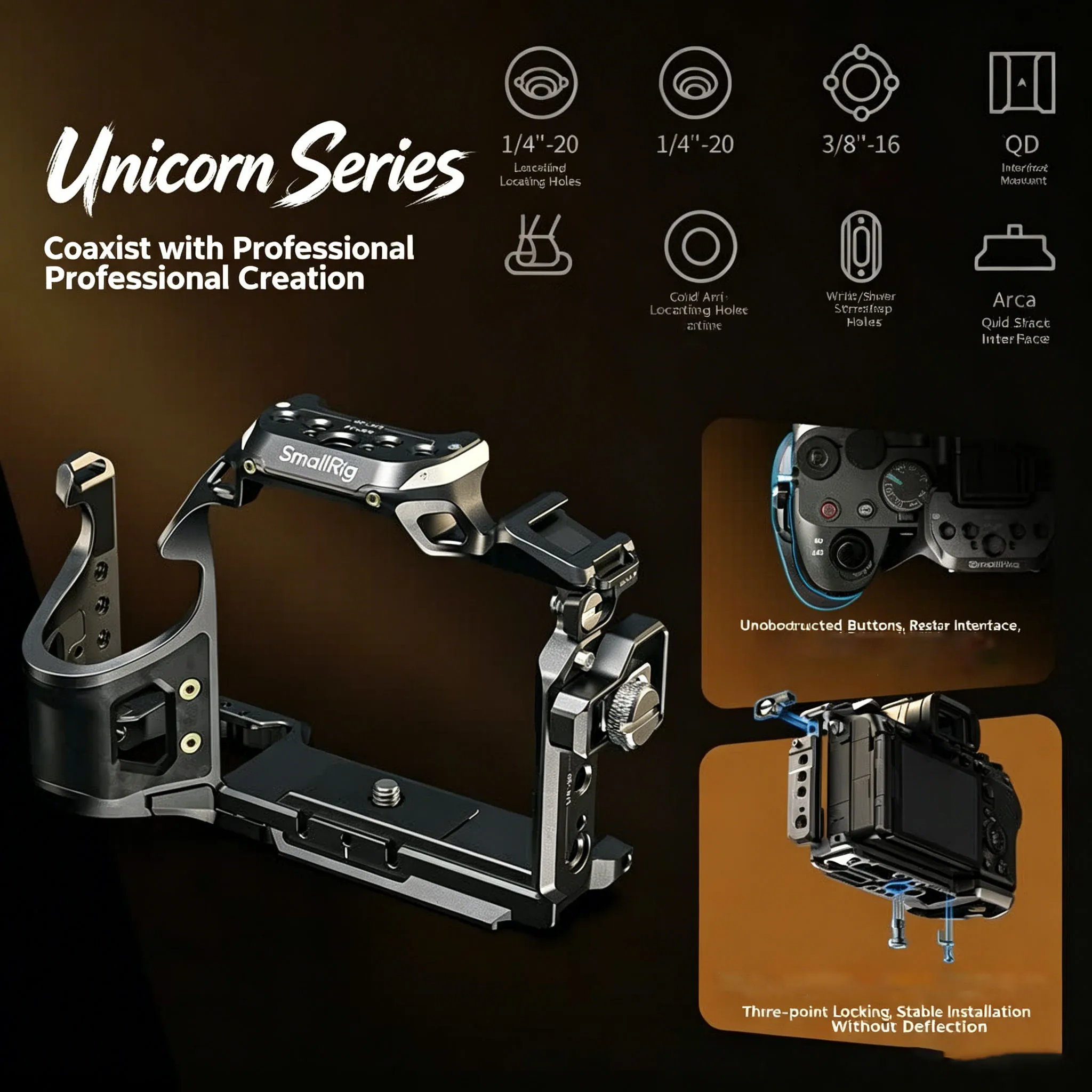 Фото Кейдж для камеры SmallRig 6029 Rhinoceros для Sony A7V, A7RV, A7 IV с креплением Cold Shoe и резьбой 1/4