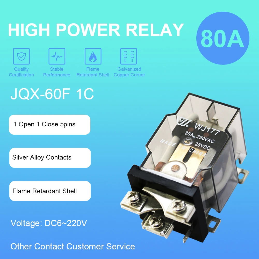 Реле мощности WJ177/Φ 60A 70A 80A 220VAC 220V Катушка