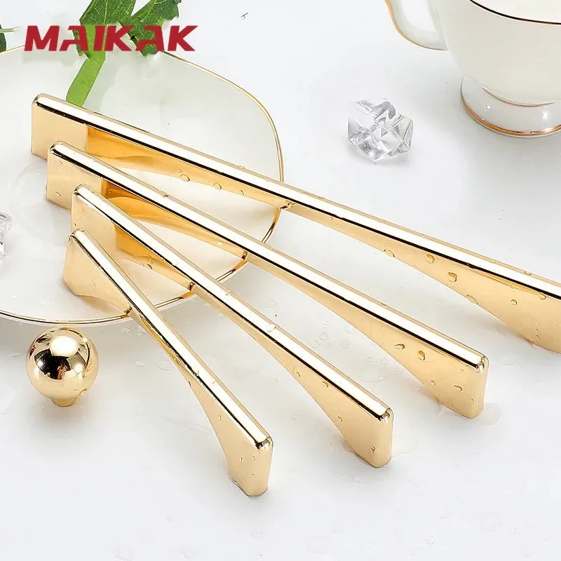 Скандинавские ярко-золотые ручки для шкафа однотонные ящиков кухонные дверные