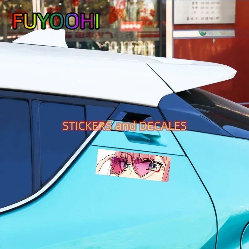 Фото FUYOOHI аниме Peeker ZERO TWO автомобильные наклейки солнцезащитный крем водостойкий скейтборд зеркало заднего вида виниловая наклейка для внедорожника JDM RV №4
