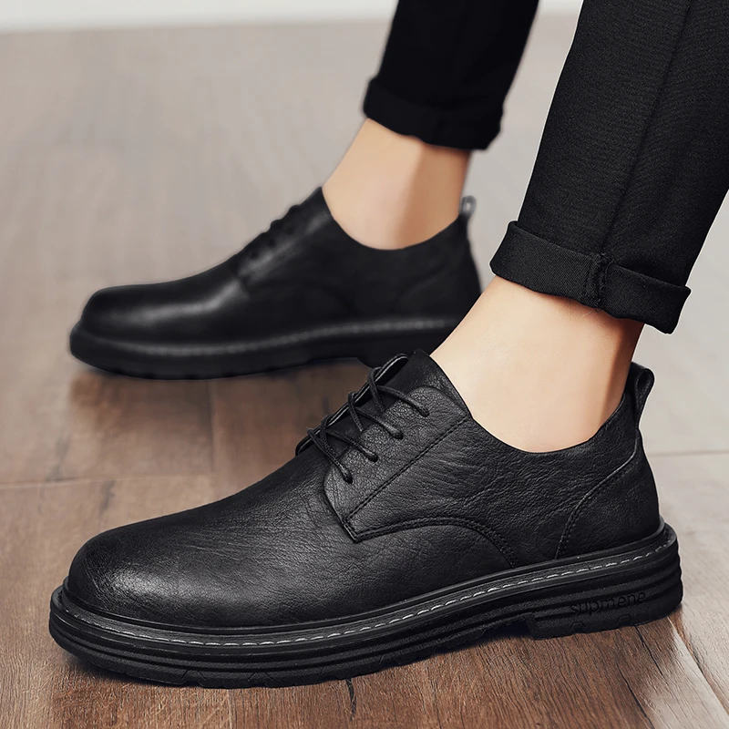 

Men's Shoes Black Khaki Men's Working Sneakers England Italian Driving Shoes for Men Comfortable Business Formal Shoes for Men