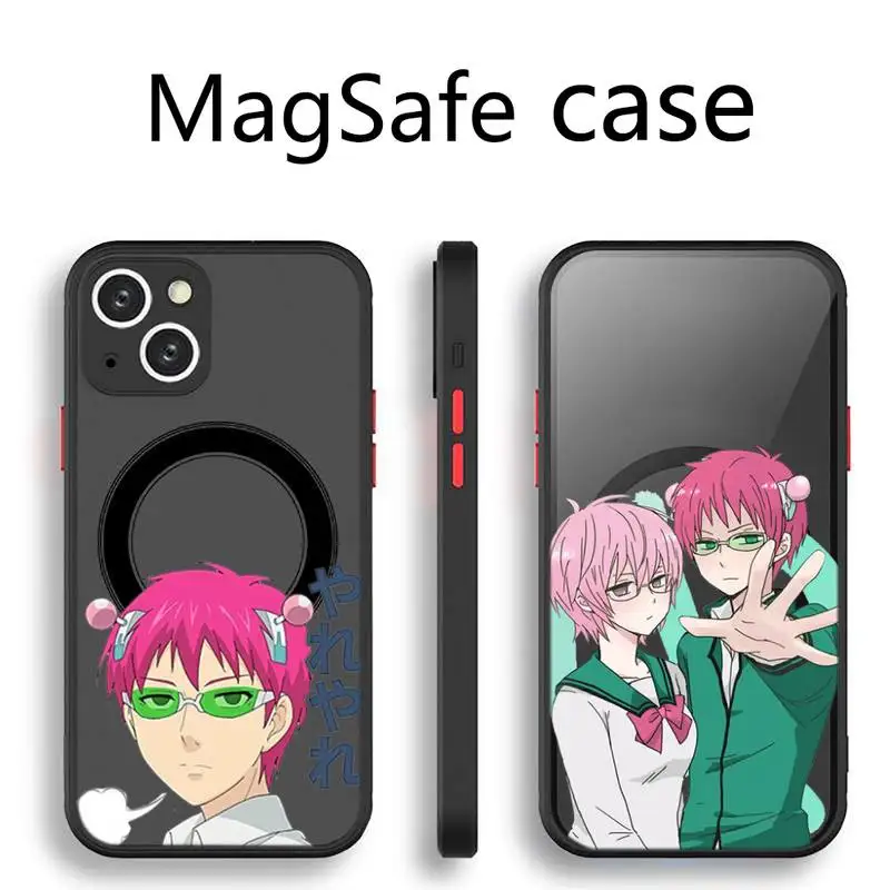 

The Disastrous Life of Saiki K Phone Case Transparent Magsafe Magnetic Magnet For iPhone 13 12 11 Pro Max Mini Wireless Charging