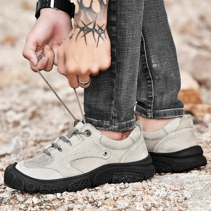 

Fashion Leisure Vintage Men Shoes Golden Sapling Men's Genuine Leather Casual Shoes Comfortable Walking shoes S10260-S10268 C1
