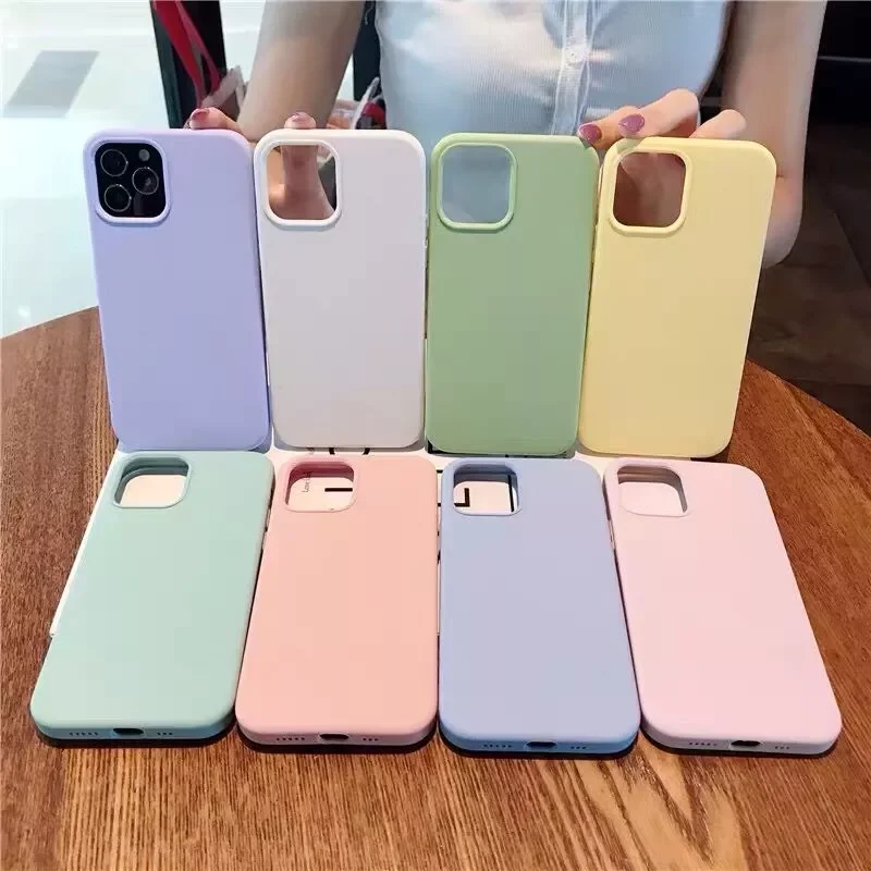 

Case For Iphone 12 Case Cover For Iphone 12 Pro Max 12 Mini Ultra Slim Bumper Case Shockproof 6 Color Silicone Rubber Protective