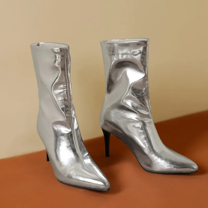 Сексуальные женские ботильоны ASILETO с острым носком на шпильке 8 см тонкий каблук