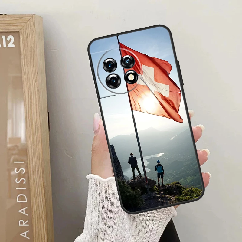 Swiss чехол с флагом для OnePlus 12 11 9 10 Pro 9RT 10T 10R 12R Nord 2 CE 3 Lite CE4 N10 N20