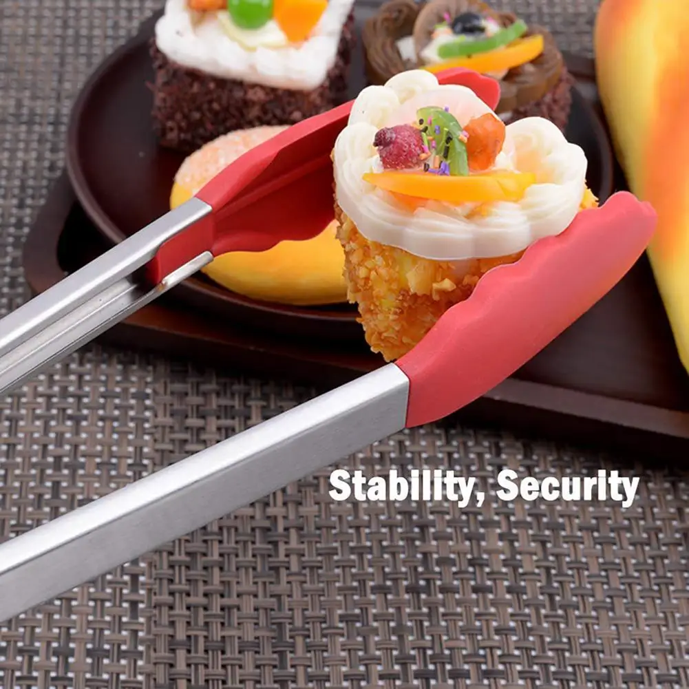 

Food Tongs Useful Safe Portable Dessert Bread Folder for Kitchen Barbecue Clamp Buffet Clip