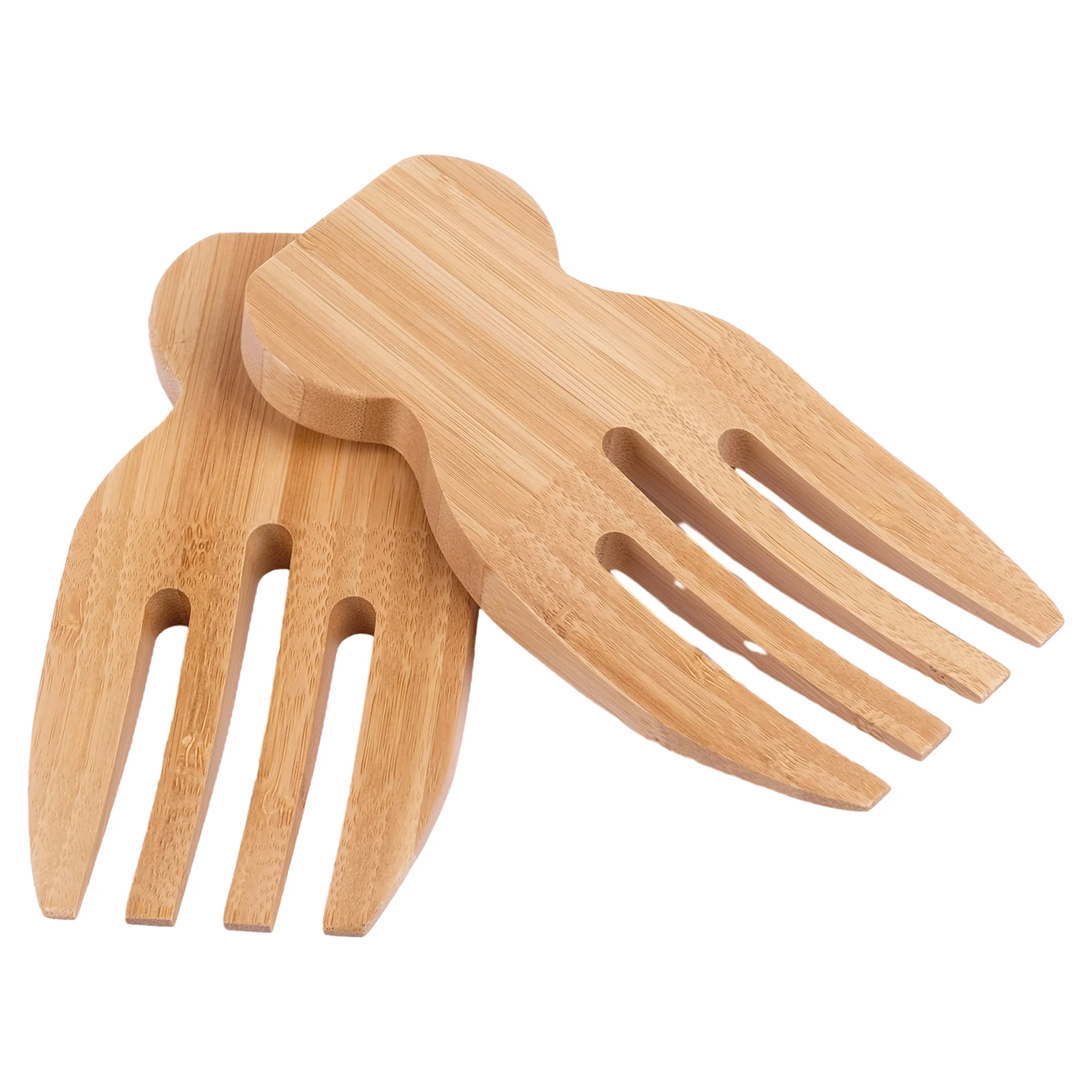 

2pcs Salad Server Multi Functional Practical Solid Durable Stylish Restaurant Bamboo Easy Clean Kitchen Utensil Home Hands