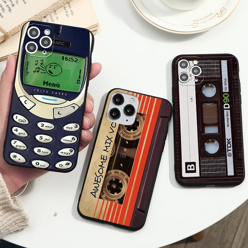 

Vintage Cassette Tape Retro Style Soft Case for IPhone 14 Pro Max 13 12 11 Pro XS Max Mini SE 2022 2020 7 8 6 6S Plus X XR Coque
