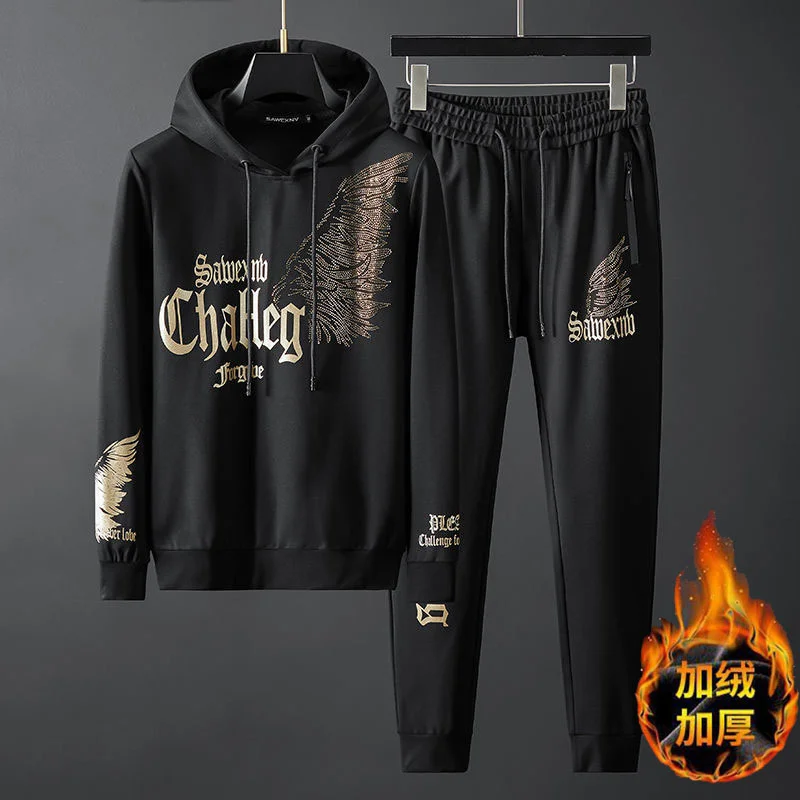 

Роскошный брендовый спортивный костюм, мужской свитер с капюшоном с прорезями в виде крыльев, популярный тренд 2023 года, большой повседневны...
