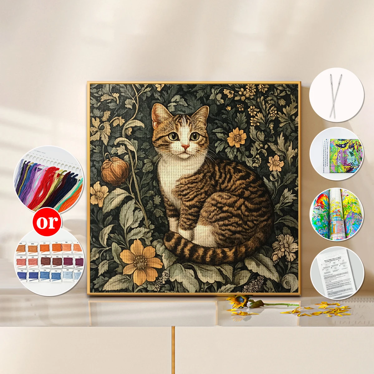 1 шт., 40x40 см15,7x15,7 дюйма, 11CT14CT, набор для вышивки крестом с принтом, набор для вышивки крестом для взрослых, начинающих, расслабленный набор для вышивки крестом (art.: 3920d00cd9afc) - 3920d00cd9afc