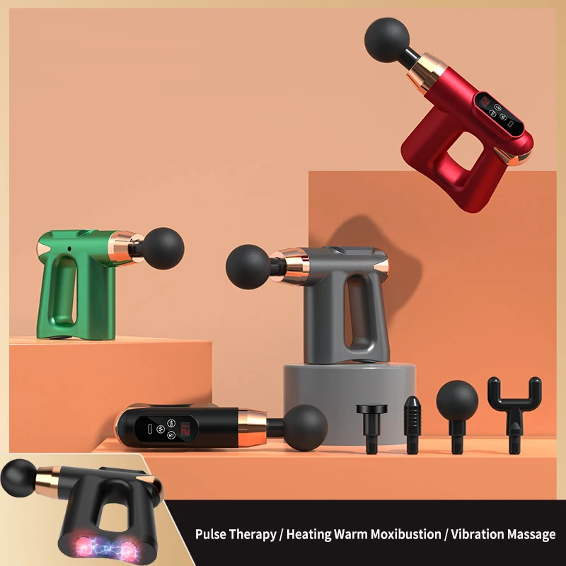 

Heating Pulse Massge Gun Electric Muscle Fascia Gun Deep Tissue Massager Percussion Neck Body Back Relaxation Pain Relief 32Gear