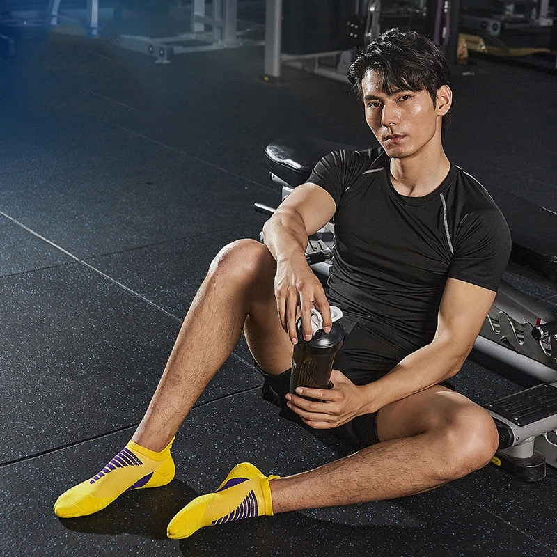 Sports Socks  Professional Sports Socks Breathable Socks Towel Bottom Terry Thickened Non Slip Fitness Short Tube Running Socks