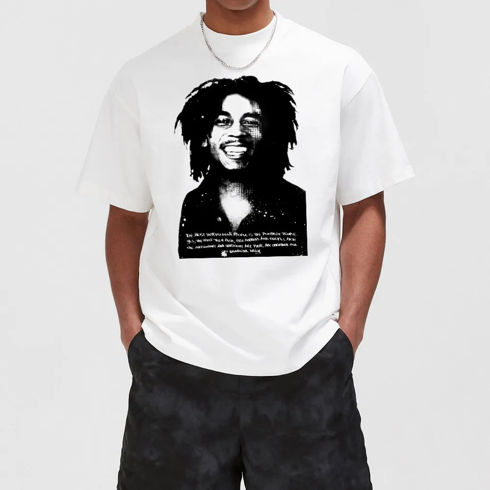 Мужские Хлопковые Футболки DSQ2 Дизайнерская Мода Боб Марли С Принтом Круглый