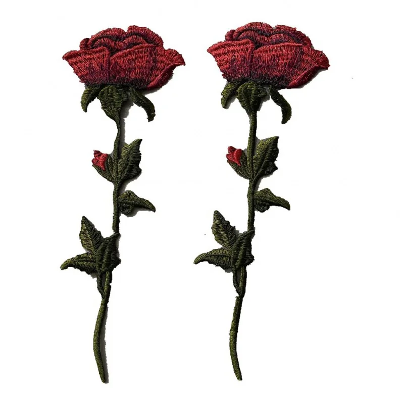 

3D Rose Flowers Patch Parches Para La Ropa Embroidered Patches Iron on Embroidery Sewing On Badges Children Clothing Stickers