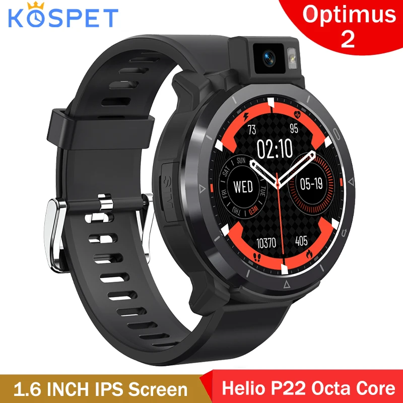 

Kospet Optimus 2 Dual Chip Dual Mode 4G Smart Watch Android 10.7 Helio P22 Octa Core Men Smartwatch 4+64GB 13MP Camera GPS Wifi