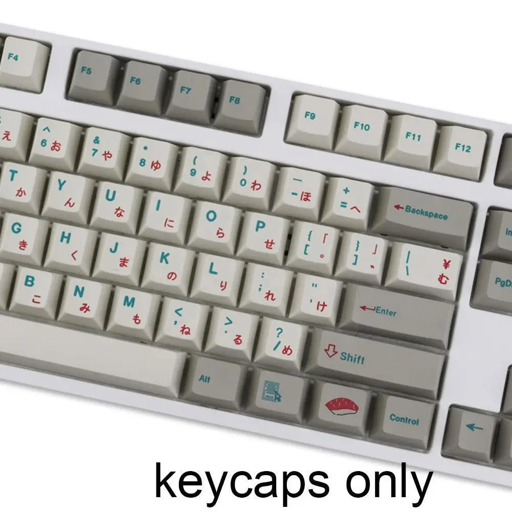 

124 Keys PBT Sushi Keycaps Keycaps Profile DYE-SUB Keycaps for CHERRY MX Switch Mechanical Keyboard gk61/64/68/84/tkl87/9 W0O4
