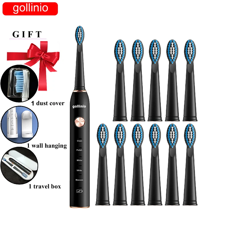 

Electric Toothbrush Sonic Usb Fast Charging Rechargeable Teeth Replacement Head Delivery Within 24 Hours Gollinio GL034198