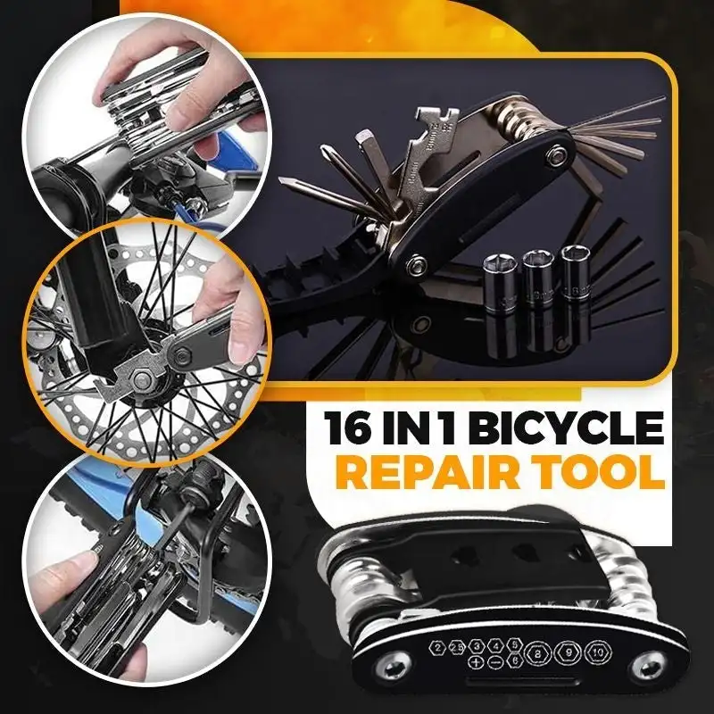 

Bicycle Repair Tools Kit Pocket 16 in 1 Bike Assemble Multifunction MTB Mountain Bike Tools Hex Spoke Cycling Screwdriver Wrench