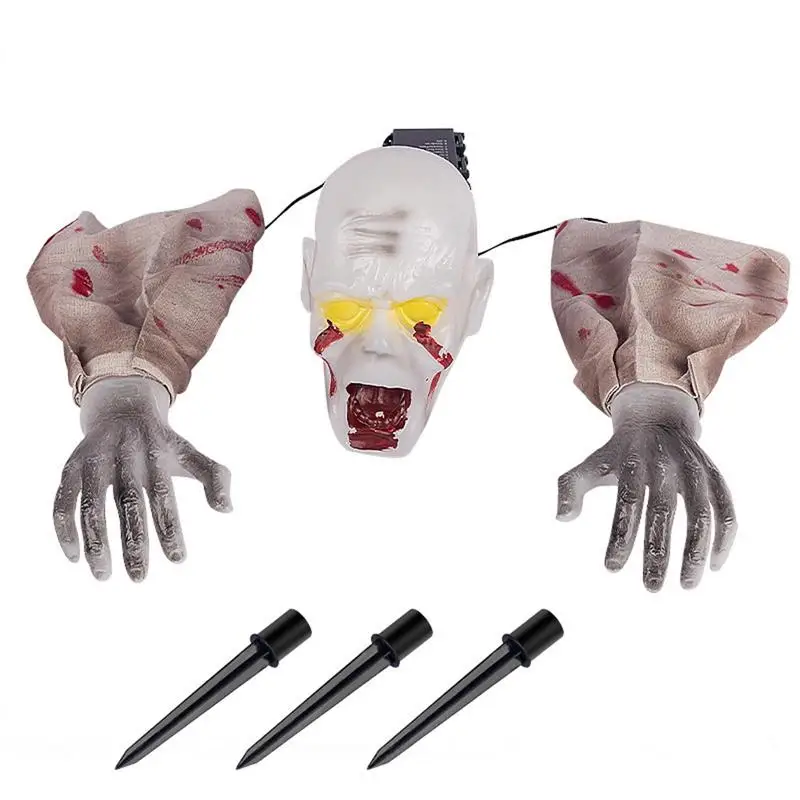 

Outdoor Skeleton Halloween Decorations Scary Simulation LED Lights Skeleton Hand Bone Halloween Party Family Outdoor Decoration