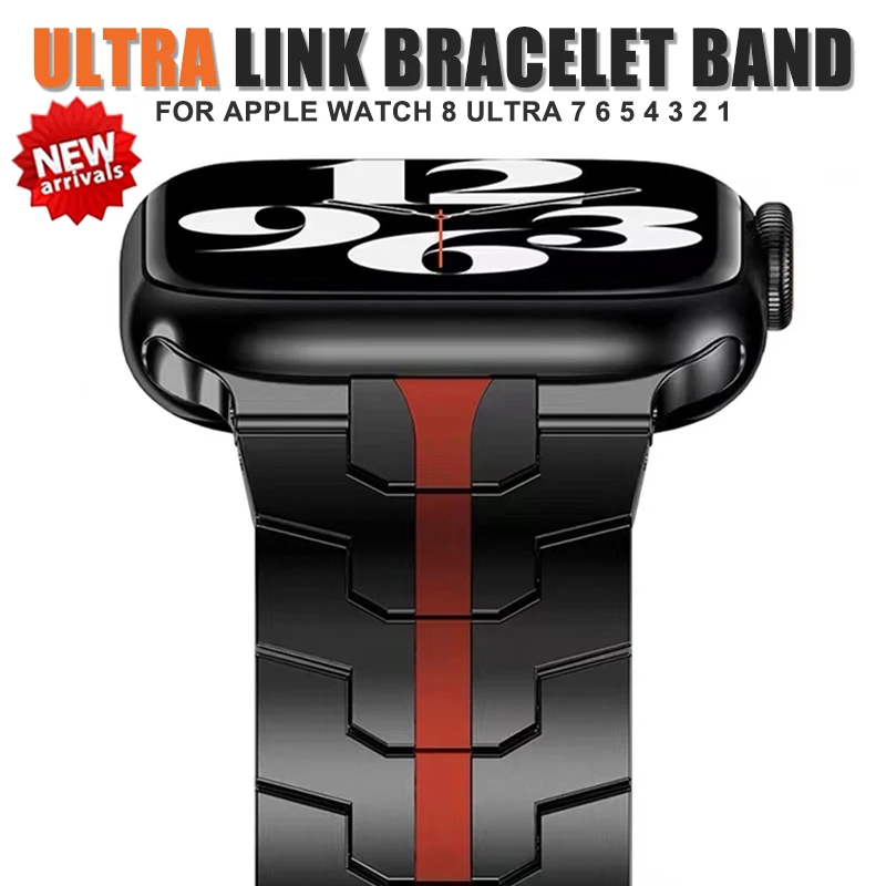 Luxury Stainless Steel Strap for Apple Watch 8 Ultra 7 Band 49mm 45mm 41mm Link Bracelet for iwatch Series 6 5 4 3 se 44mm 42mm