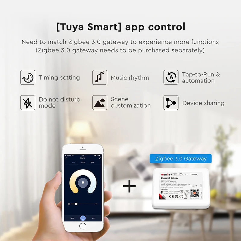 Miboxer Tuya Zigbee 3 0 2 4G 30W двойная белая фонарь для слежения с регулируемой яркостью и