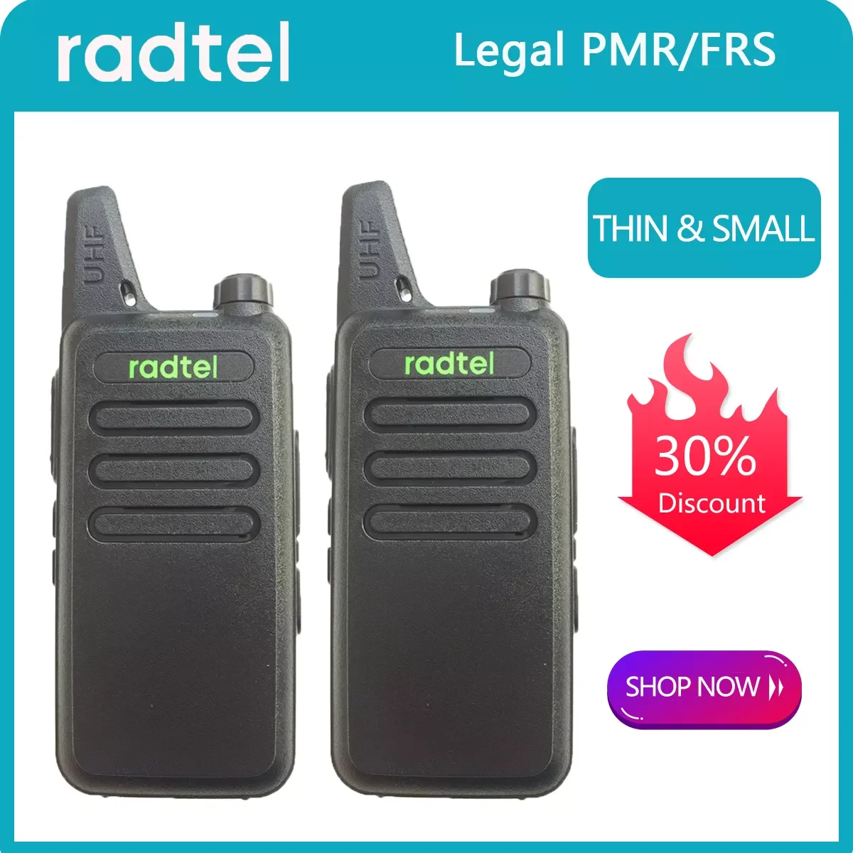 

Radtel RT-10 Mini Walkie Talkie PMR 446 Rechargeable License Free FRS Two Way Radio Handy Talky for Cycling Camping Hiking Kids