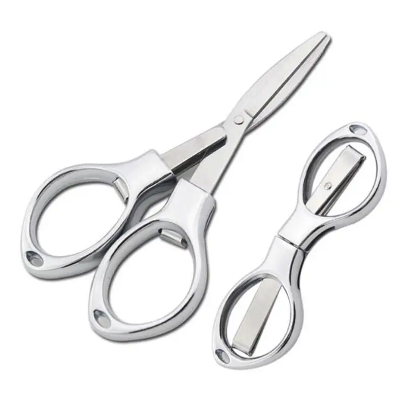 

Mini Foldable Portable Stainless Steel Scissors 8-Shape Glasses Lightweight Ergonomic Cut Fishing Line Scissors Durable Scissors