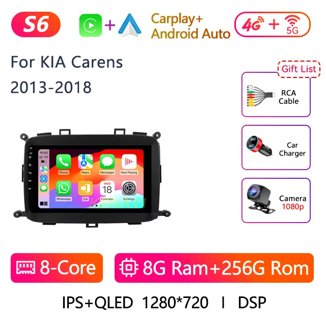 

Автомобильный стерео радио для Kia Carens 2013 2014 2015 2016 2017 2018 Мультимедийный видеоплеер GPS Беспроводной Carplay Android DVD головное устройство
