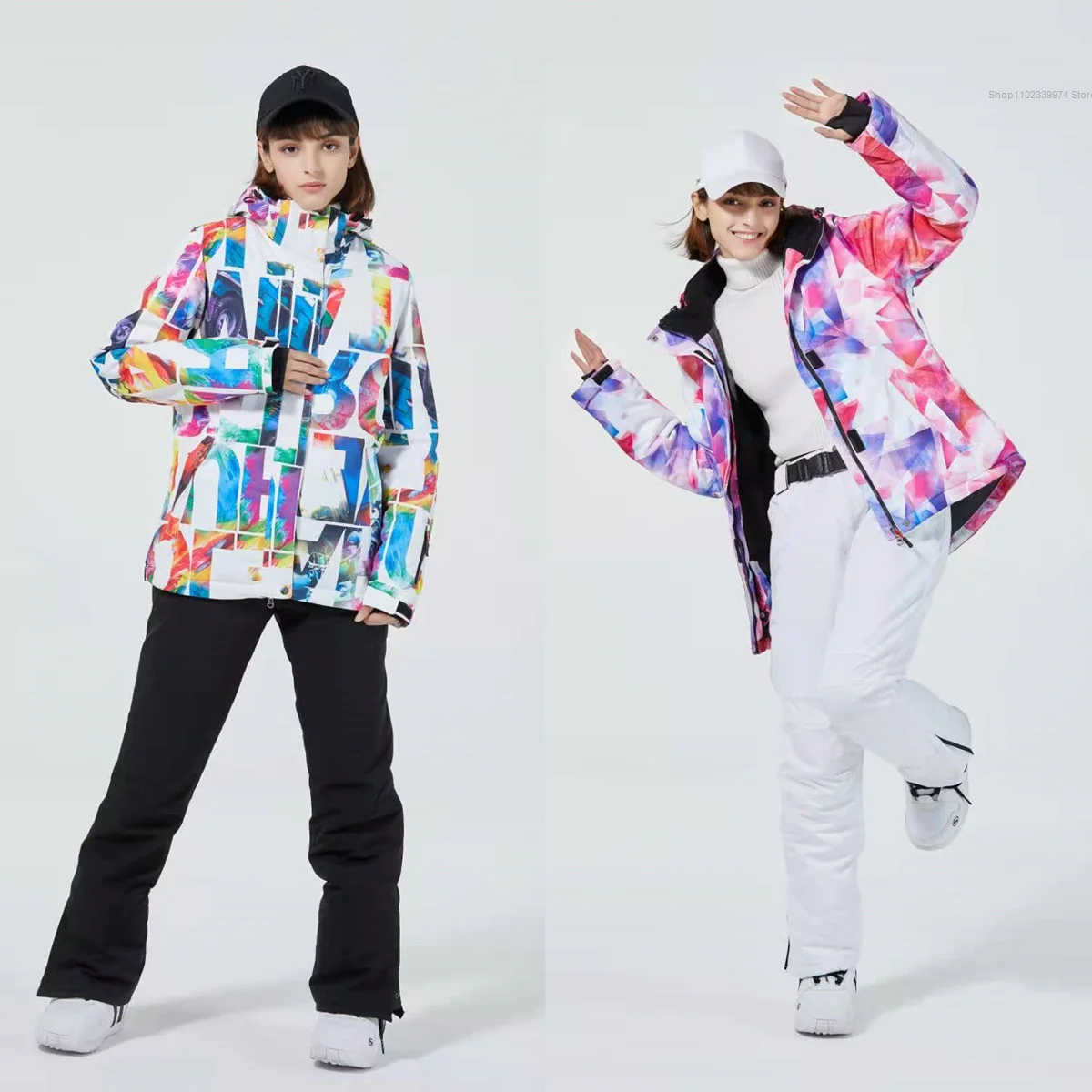 

Зимняя уличная лыжная одежда, костюм, Женская Теплая Лыжная куртка, комплект брюк, водонепроницаемый ветрозащитный женский зимний комбинез...