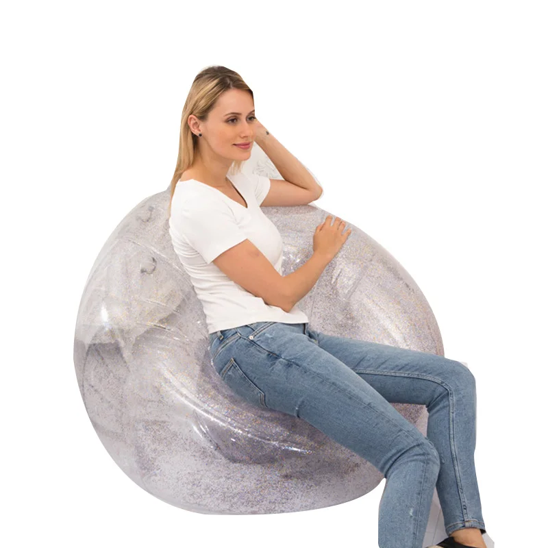 

Простой милый водонепроницаемый многоцветный Сияющий надувной стул для улицы с блестками надувной диван для отдыха Прямая поставка