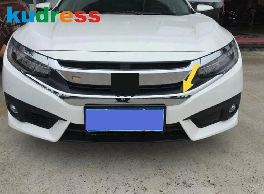 

For Honda Civic 2016 2017 2018 2019 Sedan Front Bumper Center grill Cover Trim Middle Grille Decoration Car Covers Accessories