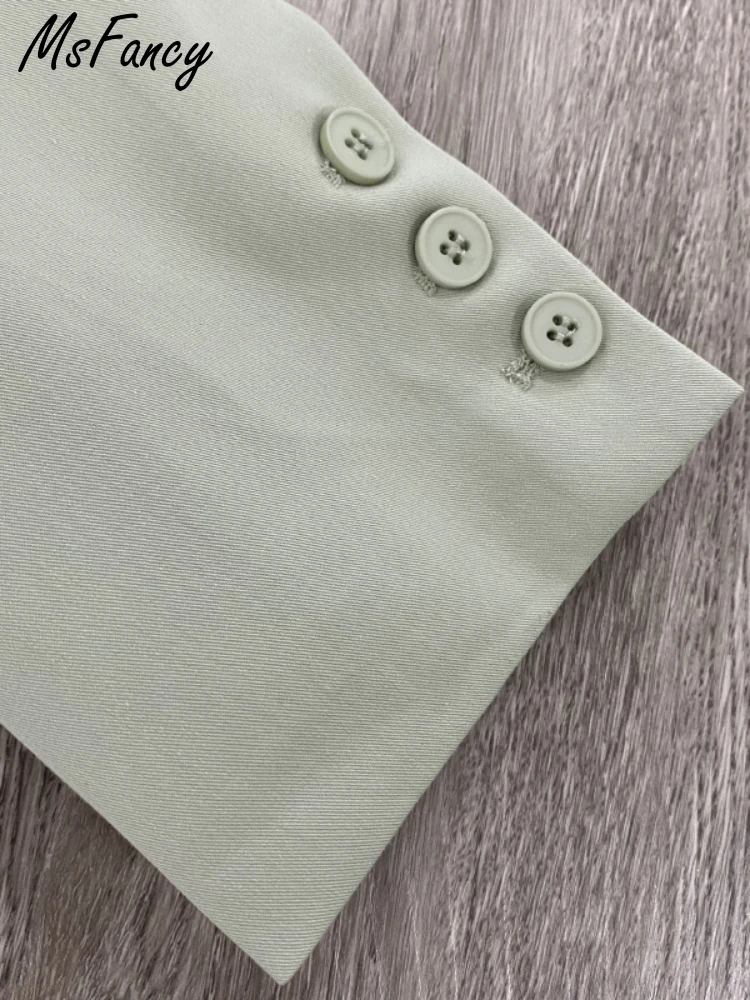 Блейзер Msfancy для женщин мода 2022 года укороченный брюки с высокой талией и