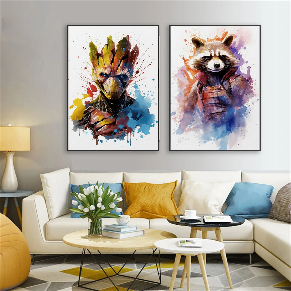 Картина на холсте с изображением супергероя из мультфильма Дэдпул