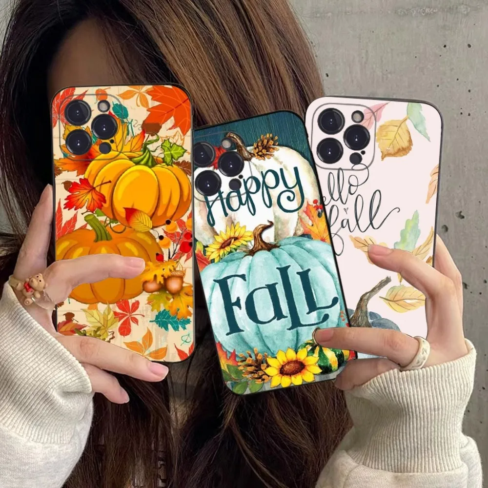 

Pumpkin Happy Fall Autumn Phone Case For iPhone 14 11 12 13 Mini Pro XS Max Cover 6 7 8 Plus X XR SE 2020 Funda Shell
