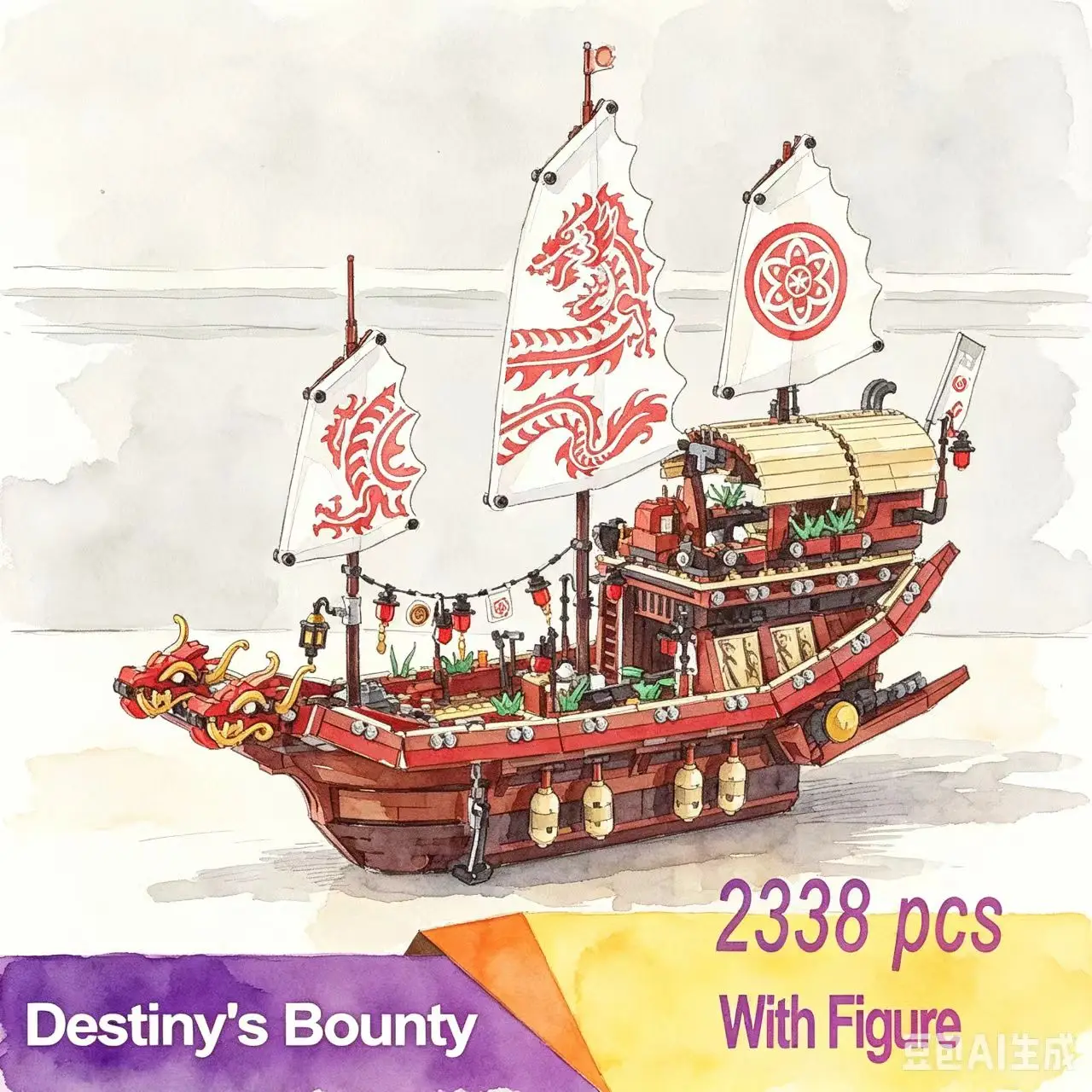 Фото НОВИНКА: Конструктор «Корабль-наёмник» Destiny Boat 06057, 2367 деталей, совместим с 89043, идеальный подарок на Рождество №1
