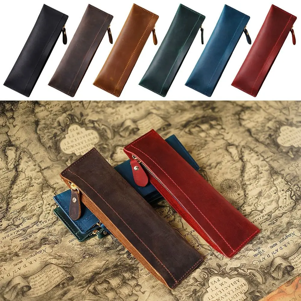 

Portable Vintage Multifunctional Storage Bag Zipper Pen Pouch Stationery Bag Pencil Case