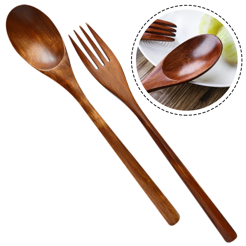 

Wooden Fork Forkseating Spoons Spoon Multi Salad Reusable Appetizer Function Delicate Dessert Cutleryutensils Cake