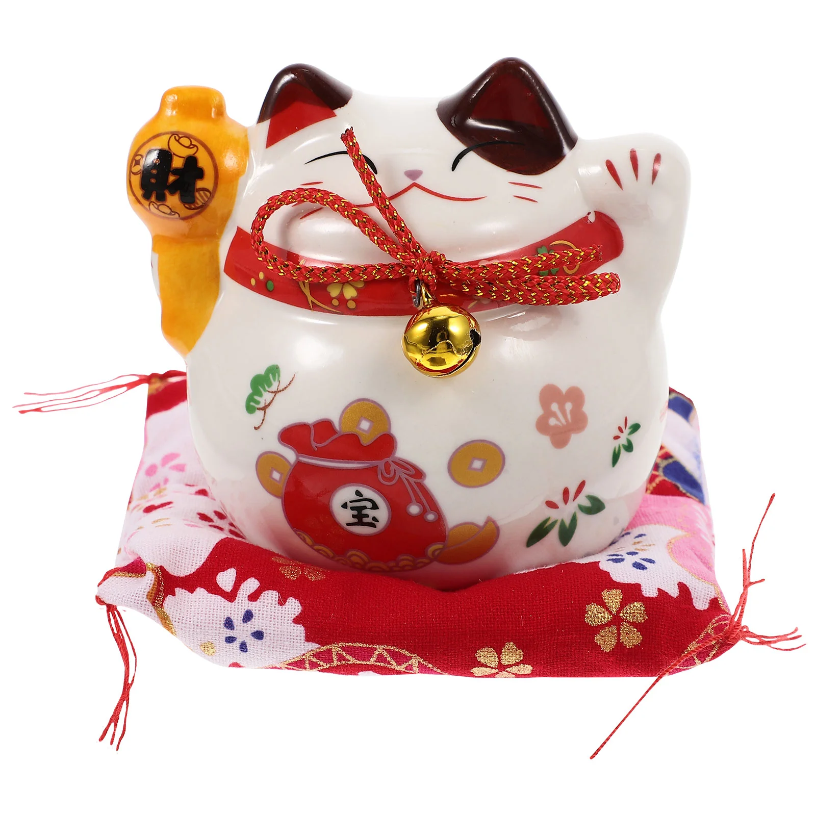 

Cat Bank Lucky Money Ceramic Piggy Coin Figurine Fortune Neko Maneki Decorative Statue Screen Garden Jar Shui Feng Japanese Pot