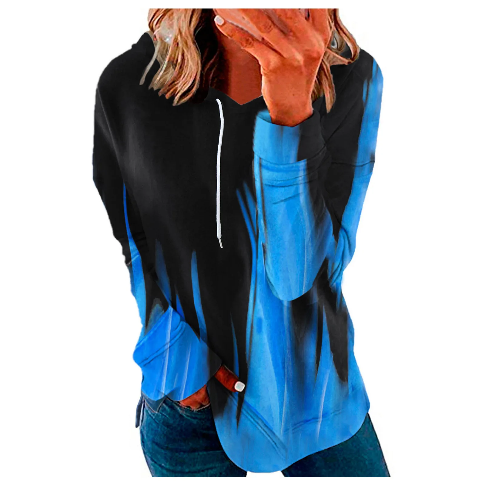 

Женский свитшот с длинным рукавом и капюшоном, с круглым вырезом, Повседневная модная блузка, пуловер, рубашка, vetement 2022