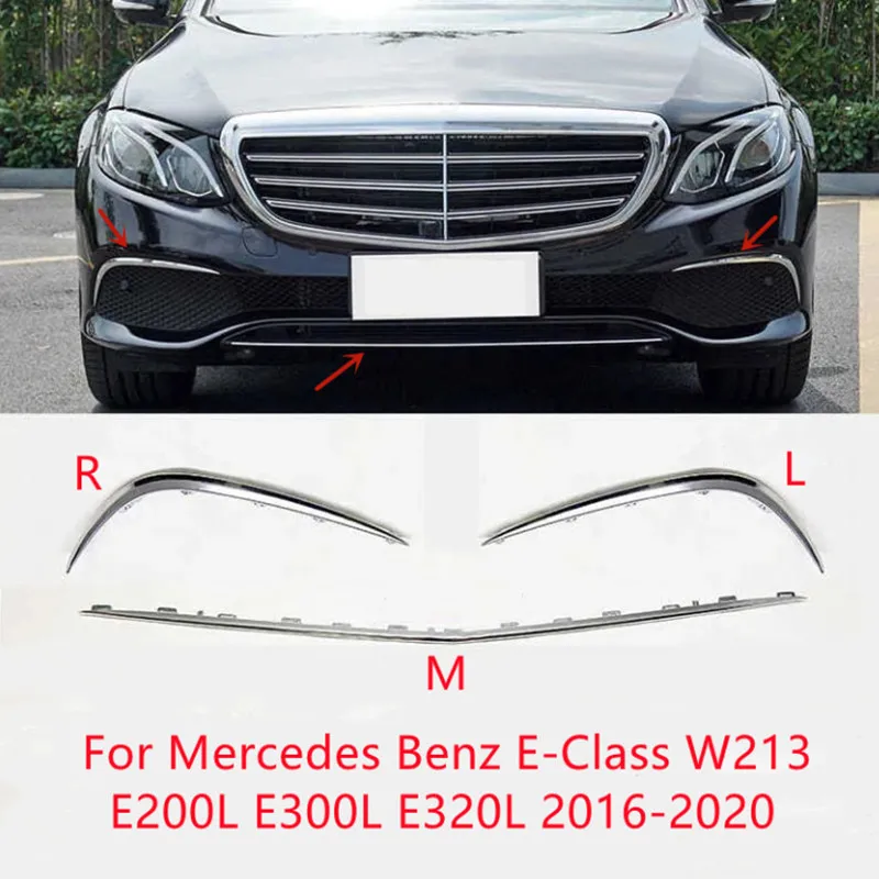 

Front Bumper Bright Strip Chrome Trim Strip For Mercedes Benz E-Class W213 E200L E300L E320L 2016-2020