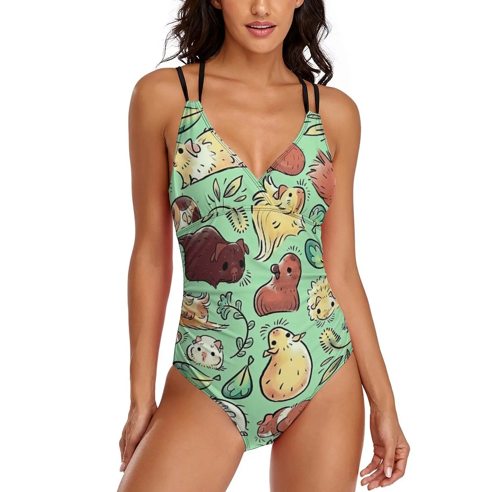 

Милый купальник морской свиньи, слитный купальник с животными для влюбленных, купальный костюм с эффектом пуш-ап, пляжный купальный костюм, сексуальные купальники с перекрестной спиной, женская пляжная одежда